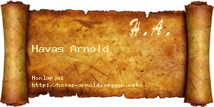 Havas Arnold névjegykártya